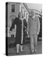 Harry S. Truman Standing Outside White House with Singer Kate Smith-George Skadding-Stretched Canvas