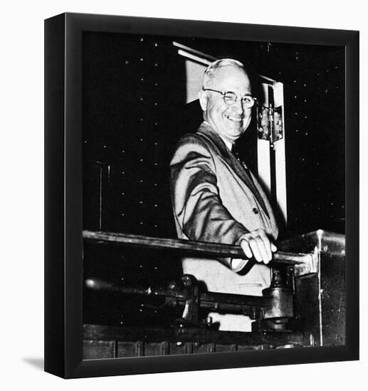 Harry Truman (Campaign Speech, Winking) Art Poster Print-null-Framed Poster