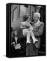 Harry Truman Holding up 3 Yr Old Suzanne Bump after the Town's Postmaster Pressed Her into Service-Hank Walker-Framed Stretched Canvas