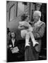 Harry Truman Holding up 3 Yr Old Suzanne Bump after the Town's Postmaster Pressed Her into Service-Hank Walker-Mounted Photographic Print