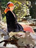 Young Woman Sitting upon Rocks-Harry Watson-Giclee Print