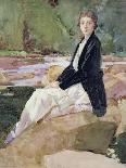 Young Woman Sitting upon Rocks-Harry Watson-Giclee Print