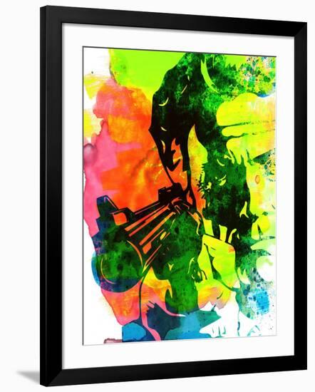 Harry with a Gun Watercolor 1-Lora Feldman-Framed Art Print