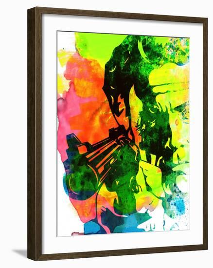 Harry with a Gun Watercolor 1-Lora Feldman-Framed Art Print