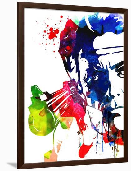 Harry with a Gun Watercolor 2-Lora Feldman-Framed Art Print