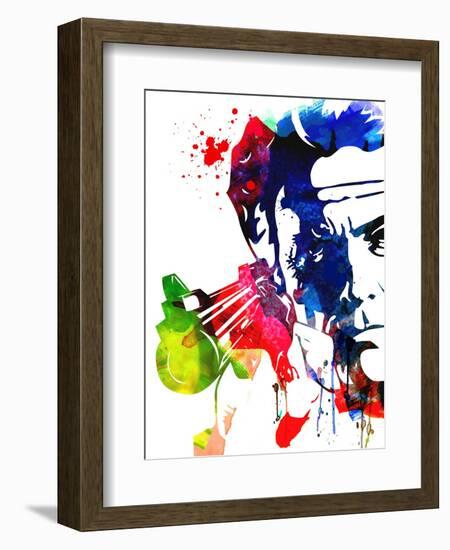 Harry with a Gun Watercolor 2-Lora Feldman-Framed Art Print