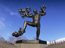 Statue of a Man and Babies, Frogner Park, Oslo, Norway, Scandinavia, Europe-Hart Kim-Photographic Print