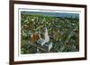 Hartford, Connecticut - Aerial View of the City-Lantern Press-Framed Art Print