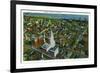 Hartford, Connecticut - Aerial View of the City-Lantern Press-Framed Art Print