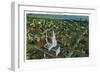 Hartford, Connecticut - Aerial View of the City-Lantern Press-Framed Art Print