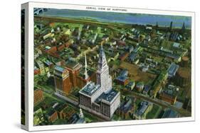 Hartford, Connecticut - Aerial View of the City-Lantern Press-Stretched Canvas