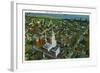 Hartford, Connecticut - Aerial View of the City-Lantern Press-Framed Art Print