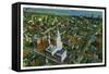 Hartford, Connecticut - Aerial View of the City-Lantern Press-Framed Stretched Canvas