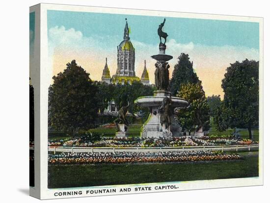 Hartford, Connecticut - Bushnell Park Corning Fountain-Lantern Press-Stretched Canvas