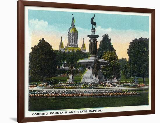 Hartford, Connecticut - Bushnell Park Corning Fountain-Lantern Press-Framed Art Print