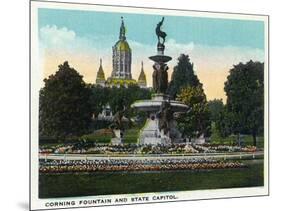 Hartford, Connecticut - Bushnell Park Corning Fountain-Lantern Press-Mounted Art Print