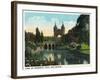 Hartford, Connecticut - Bushnell Park Memorial Arch and Bridge Scene-Lantern Press-Framed Art Print