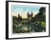 Hartford, Connecticut - Bushnell Park Memorial Arch and Bridge Scene-Lantern Press-Framed Art Print