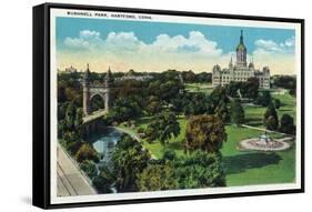 Hartford, Connecticut - Bushnell Park Scene-Lantern Press-Framed Stretched Canvas