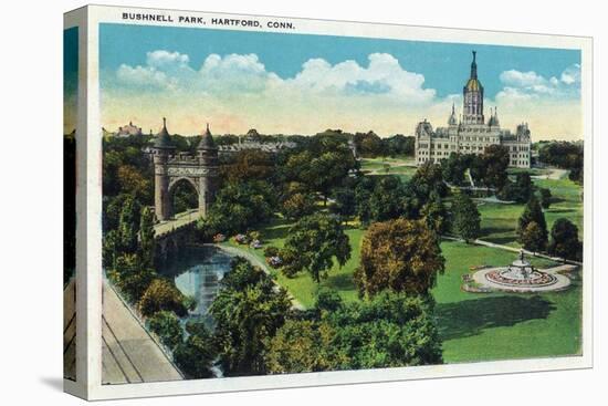 Hartford, Connecticut - Bushnell Park Scene-Lantern Press-Stretched Canvas