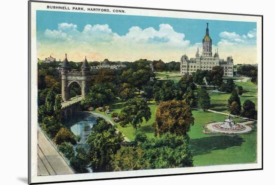 Hartford, Connecticut - Bushnell Park Scene-Lantern Press-Mounted Art Print