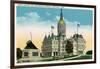 Hartford, Connecticut - Capitol Building and Petersburg Express Train Monument-Lantern Press-Framed Art Print