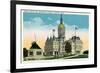 Hartford, Connecticut - Capitol Building and Petersburg Express Train Monument-Lantern Press-Framed Art Print