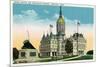 Hartford, Connecticut - Capitol Building and Petersburg Express Train Monument-Lantern Press-Mounted Art Print