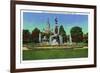 Hartford, Connecticut - Corning Fountain View with State Capitol Bldg in Distance-Lantern Press-Framed Premium Giclee Print