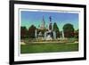 Hartford, Connecticut - Corning Fountain View with State Capitol Bldg in Distance-Lantern Press-Framed Premium Giclee Print