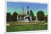 Hartford, Connecticut - Corning Fountain View with State Capitol Bldg in Distance-Lantern Press-Mounted Premium Giclee Print