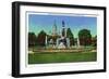 Hartford, Connecticut - Corning Fountain View with State Capitol Bldg in Distance-Lantern Press-Framed Art Print