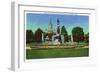 Hartford, Connecticut - Corning Fountain View with State Capitol Bldg in Distance-Lantern Press-Framed Art Print