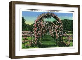 Hartford, Connecticut - Elizabeth Park View of the Rose Arches-Lantern Press-Framed Art Print