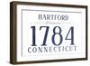 Hartford, Connecticut - Established Date (Blue)-Lantern Press-Framed Art Print