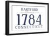 Hartford, Connecticut - Established Date (Blue)-Lantern Press-Framed Art Print