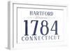 Hartford, Connecticut - Established Date (Blue)-Lantern Press-Framed Art Print