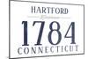 Hartford, Connecticut - Established Date (Blue)-Lantern Press-Mounted Art Print