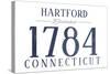 Hartford, Connecticut - Established Date (Blue)-Lantern Press-Stretched Canvas