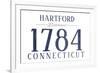 Hartford, Connecticut - Established Date (Blue)-Lantern Press-Framed Premium Giclee Print