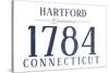 Hartford, Connecticut - Established Date (Blue)-Lantern Press-Stretched Canvas