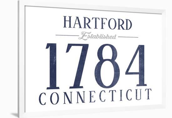 Hartford, Connecticut - Established Date (Blue)-Lantern Press-Framed Art Print