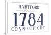 Hartford, Connecticut - Established Date (Blue)-Lantern Press-Framed Art Print