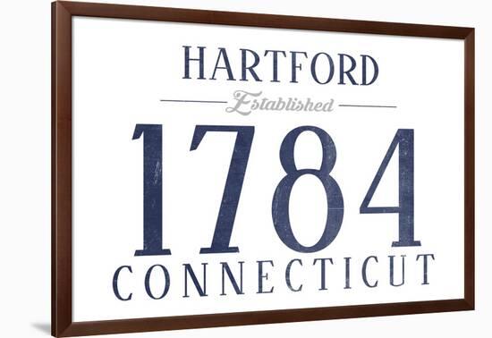 Hartford, Connecticut - Established Date (Blue)-Lantern Press-Framed Art Print