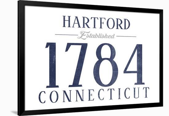 Hartford, Connecticut - Established Date (Blue)-Lantern Press-Framed Art Print