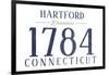 Hartford, Connecticut - Established Date (Blue)-Lantern Press-Framed Art Print