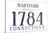 Hartford, Connecticut - Established Date (Blue)-Lantern Press-Stretched Canvas