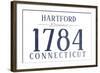 Hartford, Connecticut - Established Date (Blue)-Lantern Press-Framed Art Print