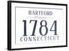 Hartford, Connecticut - Established Date (Blue)-Lantern Press-Framed Art Print