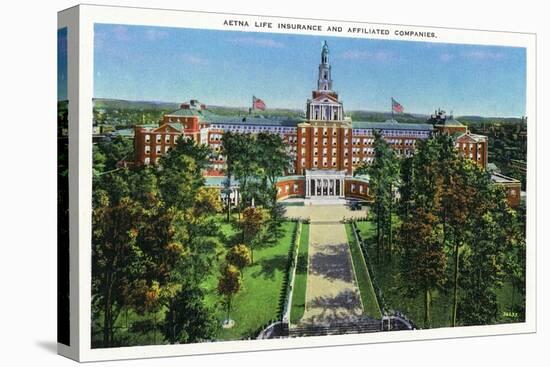 Hartford, Connecticut - Exterior View of Aetna Life Insurance Building-Lantern Press-Stretched Canvas